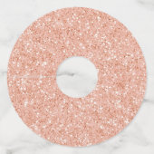 Étiquette Pour Verre De Vin Paillettes Rose Gold (Devant)