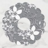 Étiquette Pour Verre De Vin Papier mural à fleurs 2 (Devant)