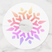 Étiquette Pour Verre De Vin Papier rond arc-en-ciel (Devant)