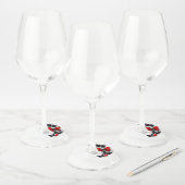 Étiquette Pour Verre De Vin Papillons noirs et rouges volants (Lot)