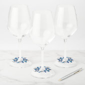 Étiquette Pour Verre De Vin Papillons volants bleus Morpho (Lot)