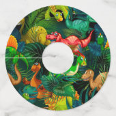 Étiquette Pour Verre De Vin Parc des dinosaures (Dos)