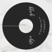 Étiquette Pour Verre De Vin Parti noir et blanc (Devant)