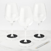 Étiquette Pour Verre De Vin Parti noir et blanc (Lot)