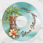 Étiquette Pour Verre De Vin Parti Tropical Tiki (Devant)