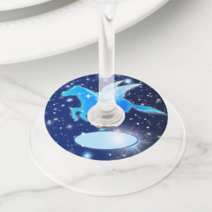 Étiquette Pour Verre De Vin Pegasus volant