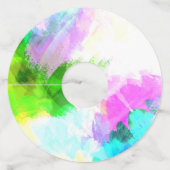 Étiquette Pour Verre De Vin peinture Abstraite à l'aquarelle (Dos)