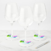 Étiquette Pour Verre De Vin peinture Abstraite à l'aquarelle (Lot)