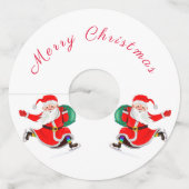 Étiquette Pour Verre De Vin Père Noël - Cadeaux pour tous - Amusants - Joyeux (Devant)