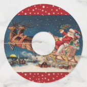 Étiquette Pour Verre De Vin Père Noël patriotique (Devant)