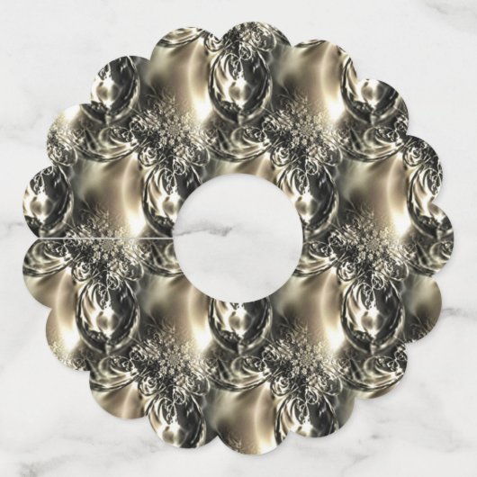 Étiquette Pour Verre De Vin Perles dorées (Devant)