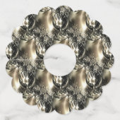 Étiquette Pour Verre De Vin Perles dorées (Dos)