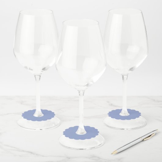 Étiquette Pour Verre De Vin Pervenche (Lot)