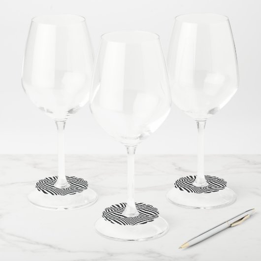 Étiquette Pour Verre De Vin Pétoncle en verre de vin Zebra (Lot)