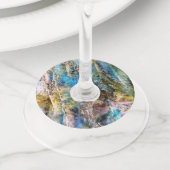 Étiquette Pour Verre De Vin Pierre blanche bleue (De près)