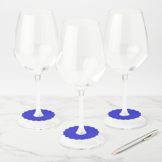Étiquette Pour Verre De Vin Pince bleue profonde (Lot)