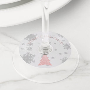 Étiquette Pour Verre De Vin Pink Festif Christmas Tree Vin Glass Tags