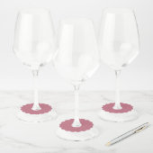 Étiquette Pour Verre De Vin Plain solid pastel dusty rose (Lot)