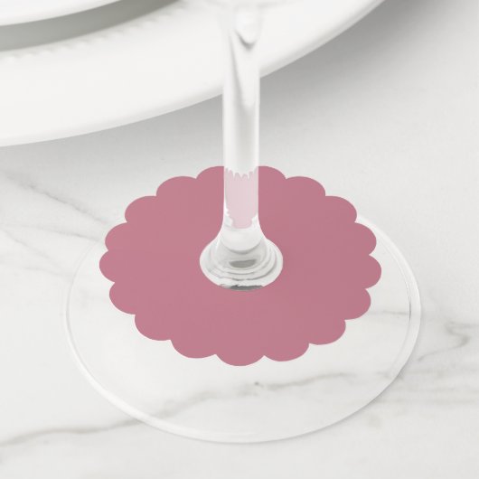 Étiquette Pour Verre De Vin Plain solid pastel dusty rose (De près)