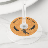 Étiquette Pour Verre De Vin Quelle sorcière Halloween (De près)