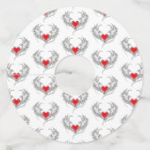 Étiquette Pour Verre De Vin Red Angel Coeur avec ailes (Dos)