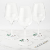 Étiquette Pour Verre De Vin Romantique Rustique Arbre Oiseaux Verdure Nom des (Lot)