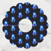 Étiquette Pour Verre De Vin Rose bleu brûlant (Dos)