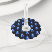 Étiquette Pour Verre De Vin Rose bleu brûlant (De près)