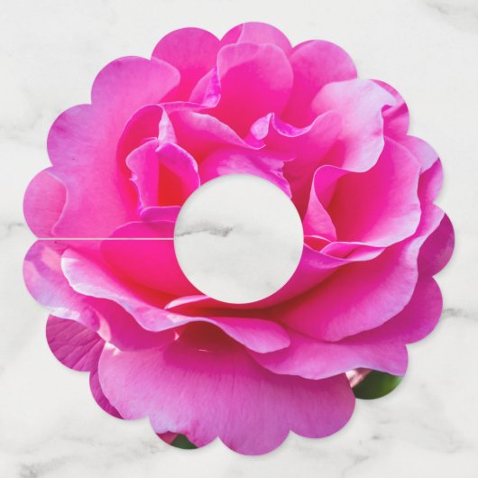 Étiquette Pour Verre De Vin Rose délicate. (Devant)