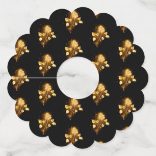 Étiquette Pour Verre De Vin Rose d'or ( rose d'or )