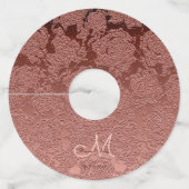 Étiquette Pour Verre De Vin Rose Gold Elegant Mariage Réception Monogramme (Devant)