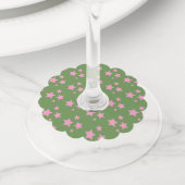 Étiquette Pour Verre De Vin Rose Green Stars Design moderne (De près)