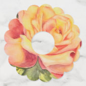 Étiquette Pour Verre De Vin Rose Jaune Rose (Devant)