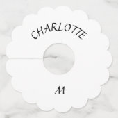 Étiquette Pour Verre De Vin Rose rose et denim (Dos)