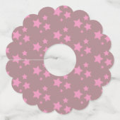 Étiquette Pour Verre De Vin Rose Stars Design moderne (Dos)