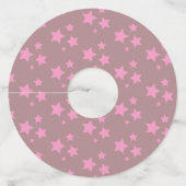 Étiquette Pour Verre De Vin Rose Stars Design moderne (Dos)