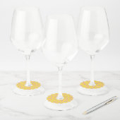 Étiquette Pour Verre De Vin Rose Yellow Stars Design moderne (Lot)