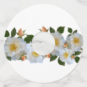 Étiquette Pour Verre De Vin Roses blanches personnalisées (Dos)