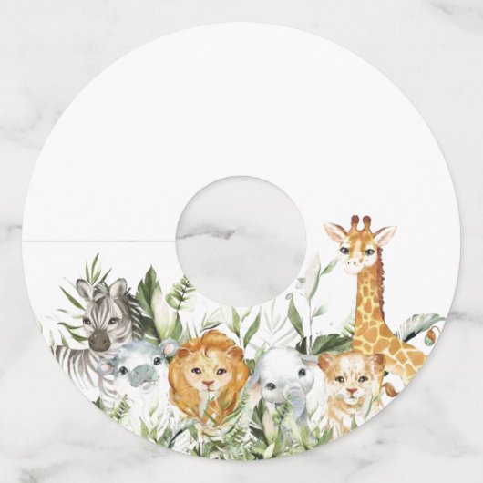 Étiquette Pour Verre De Vin Safari Babyshower (Devant)