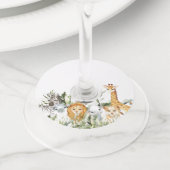Étiquette Pour Verre De Vin Safari Babyshower (De près)