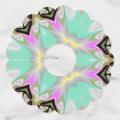 Étiquette Pour Verre De Vin Saint-Jacques de Kaleidoscope Aqua (Devant)