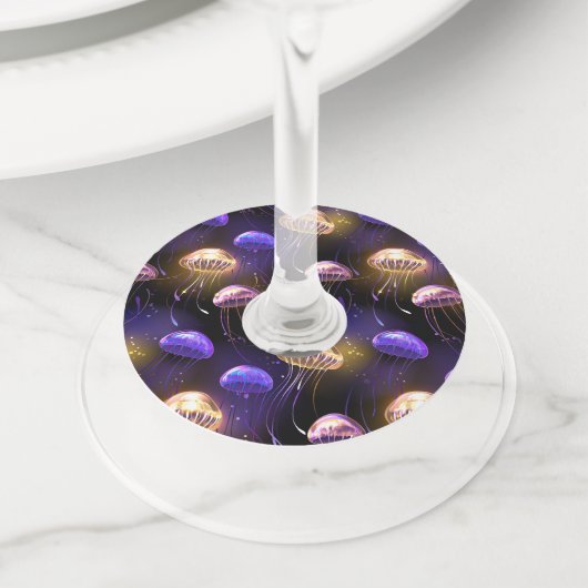 Étiquette Pour Verre De Vin Sans joint avec méduse éclatante (De près)