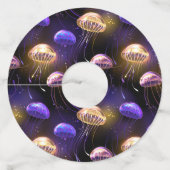 Étiquette Pour Verre De Vin Sans joint avec méduse éclatante (Dos)