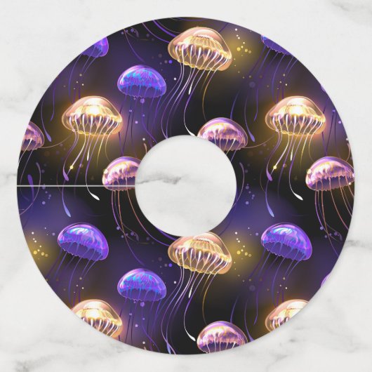 Étiquette Pour Verre De Vin Sans joint avec méduse éclatante (Dos)