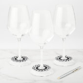 Étiquette Pour Verre De Vin Schooner - Black/White Quirky Waves Thème Nautique (Lot)