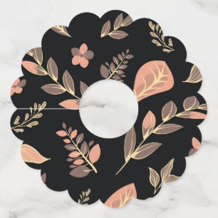 Étiquette Pour Verre De Vin Série de conceptions de fleurs