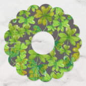 Étiquette Pour Verre De Vin Shamrocks chanceux (Devant)