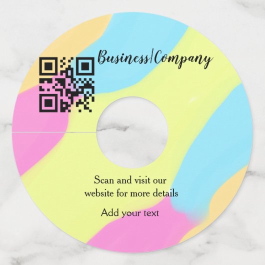 Étiquette Pour Verre De Vin Simple entreprise site web code-barres QR ajouter (Devant)