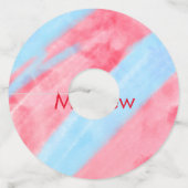 Étiquette Pour Verre De Vin simple initial letter mongram add your name red b (Dos)