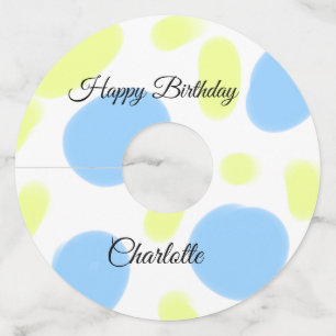 Étiquette Pour Verre De Vin SIMPLE MINIMAL.CUTIE AJOUTER NOM BÉBÉ joyeux anniv